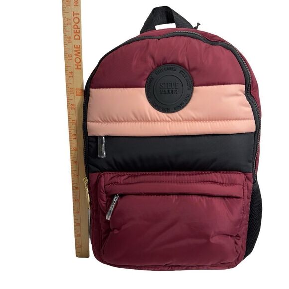 STEVE‎ MADDED QUILTED WINE MULTI LARGE BACKPACK NWT main image 4
